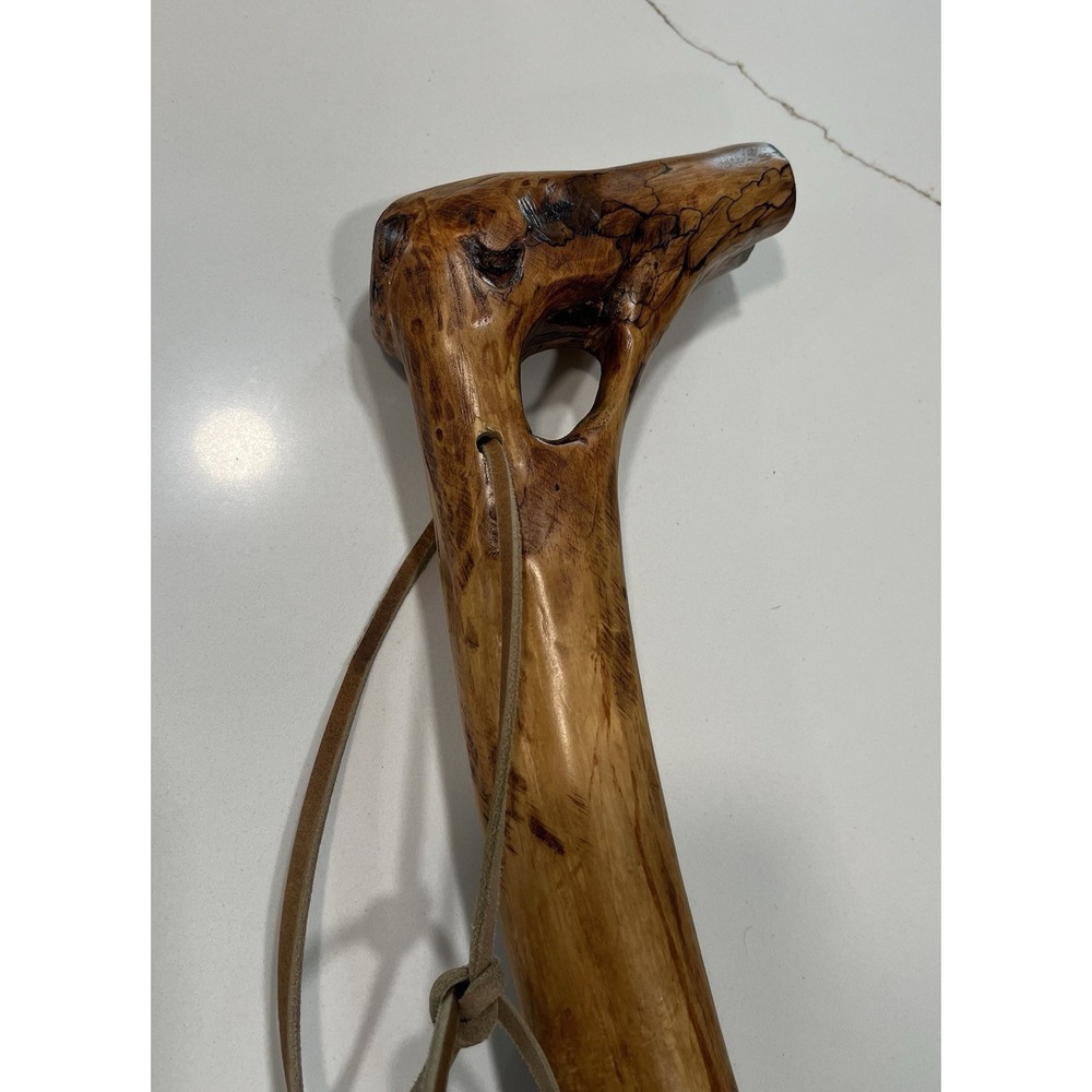 Hand Crafted Wooden Walking Stick Double Barrel Spiral Wood Cane 41" Hand Made